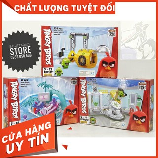 Combo 3 Hộp Lego Angry Birds Lắp Ráp Tàu Ngầm , Phòng Nghiên Cứu & Khu Nghĩ Dưỡng ( 330 Mảnh ) [Luôn Có Sẵn]