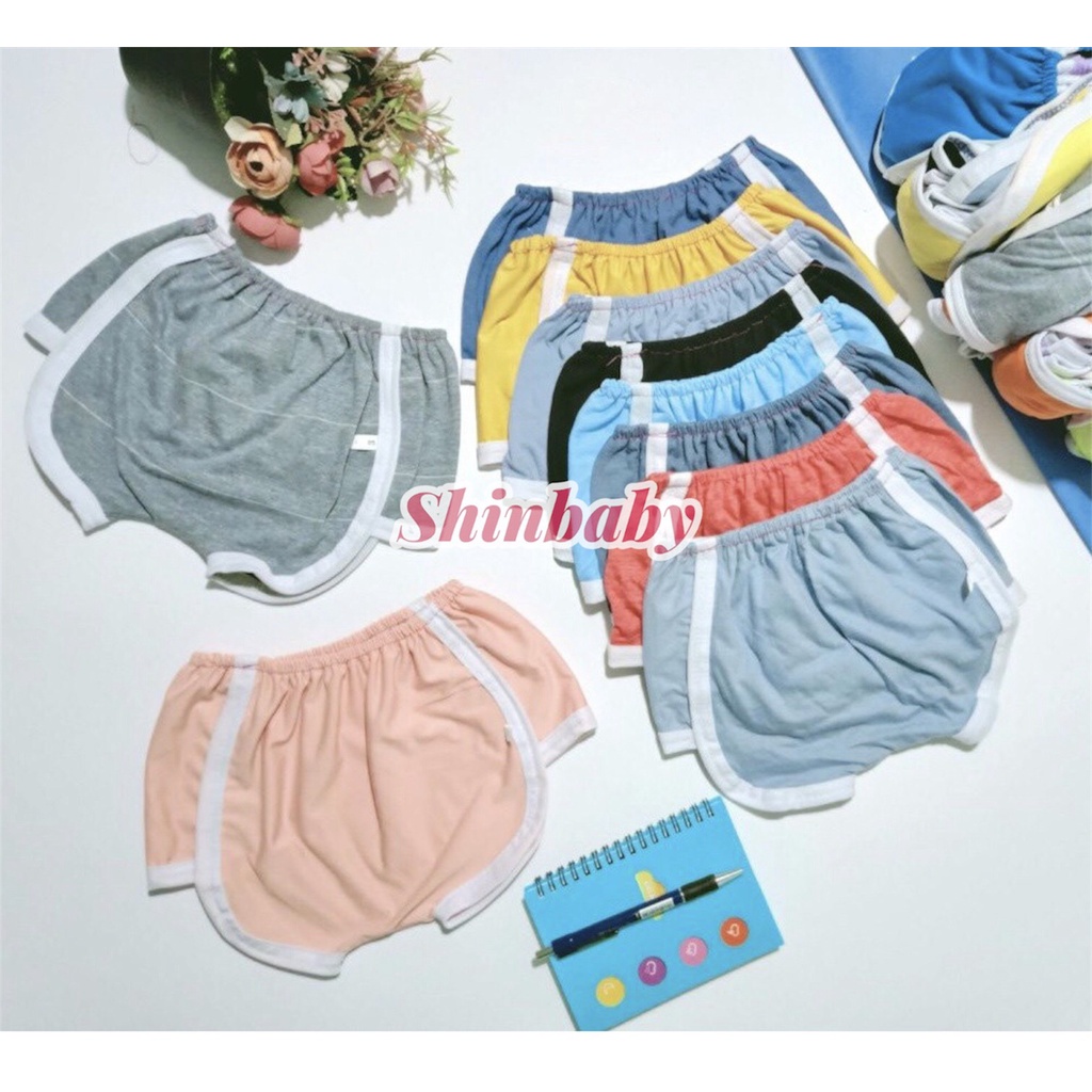 Set 10 quần bí, quần chục đùi cho bé chạy viền siêu cưng, vải cotton mỏng mềm mát