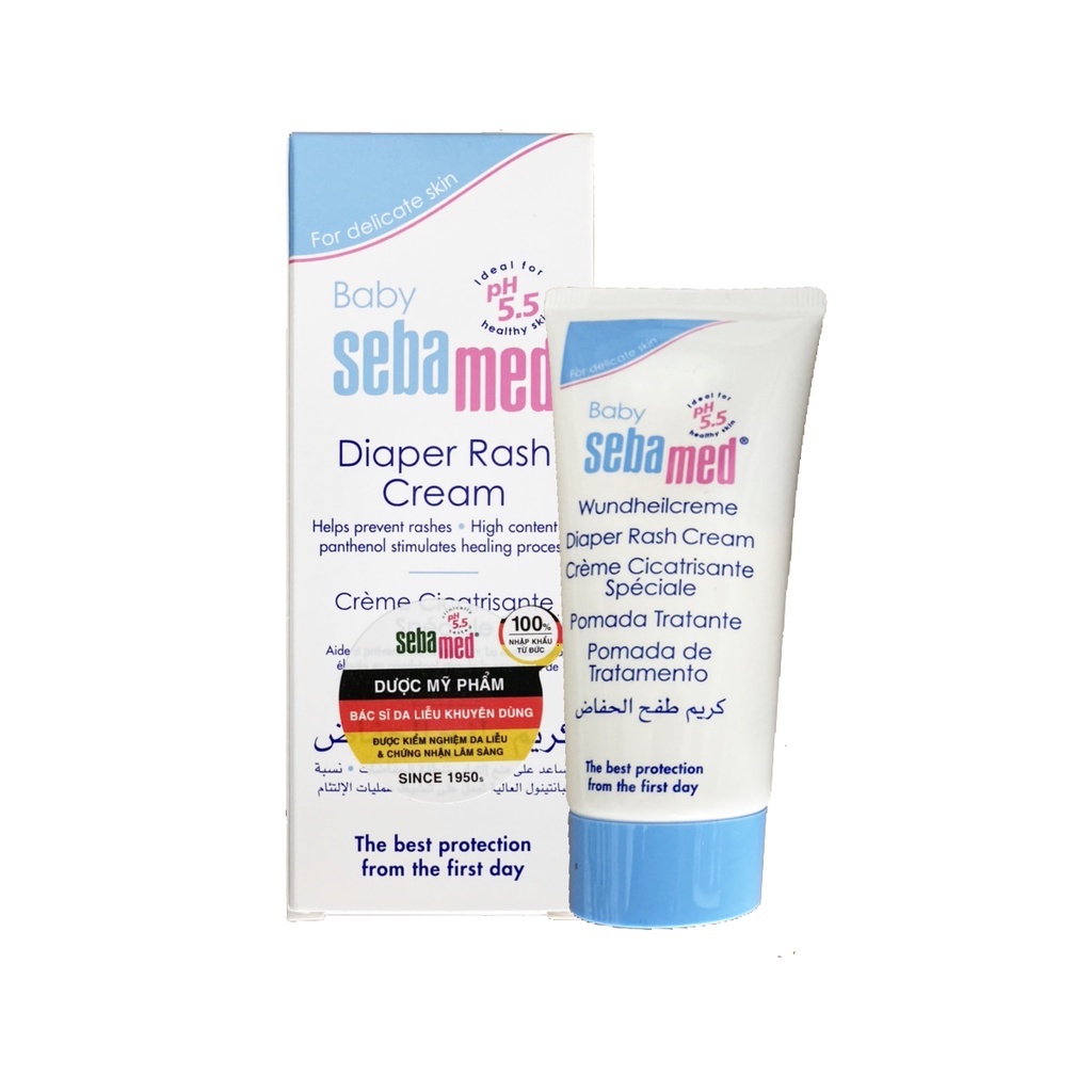 Kem ngăn ngừa và làm giảm hăm tả cho bé Sebamed pH5.5 Baby Diaper Rash Cream 50ml