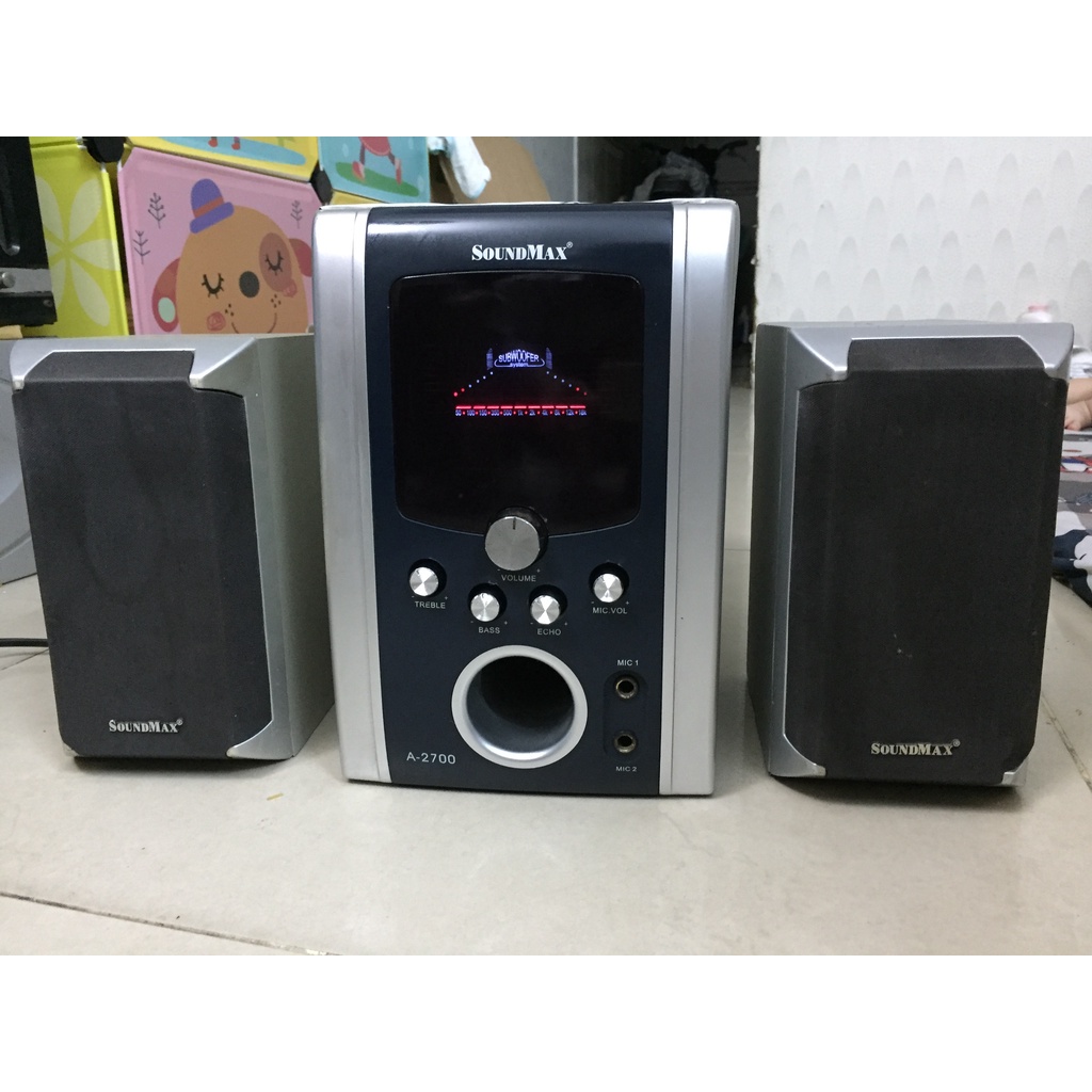 Soundmax A2700 còn đẹp, nghe nhạc,gắn micro hát karaoke (Tặng Dây AV 3.5 gắn điện thoại)