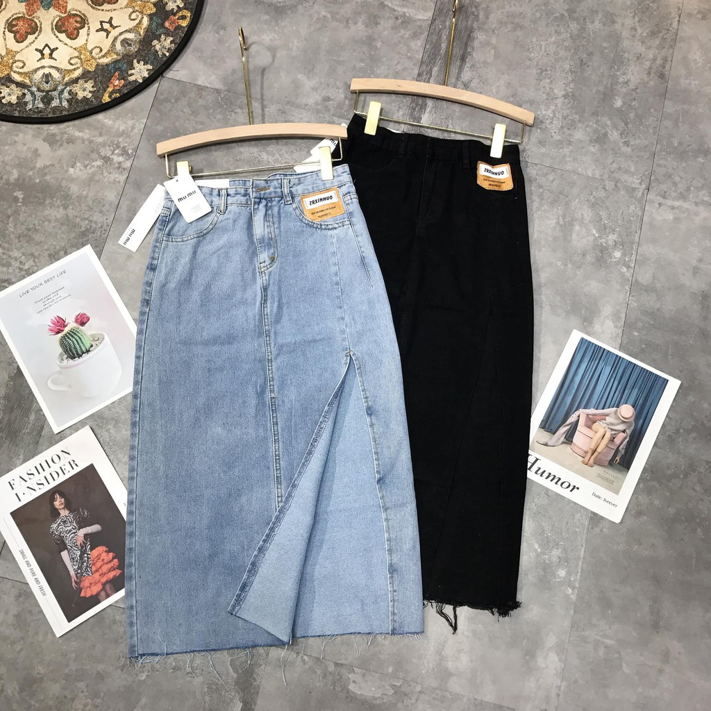 Chân váy jean XẺ SÂU 2 màu mã 1248+1249(kèm ảnh thật) | BigBuy360 - bigbuy360.vn