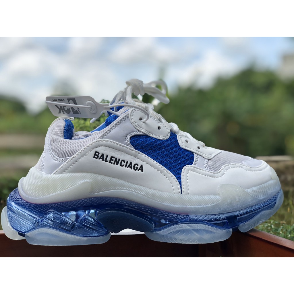 ( ẢNH CHỤP TẠI SHOP) giày thể thao cao cấp Balen đế khí màu trắng xanh ‣ : : 