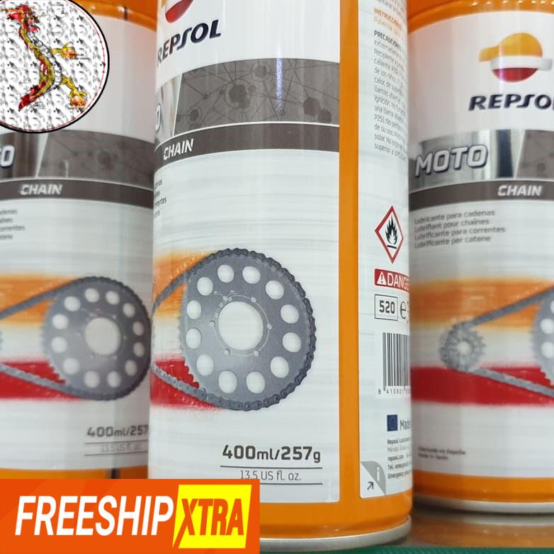 [Giá hủy diệt] Chai Xịt Dưỡng Sên Repsol, xịt dưỡng sên/bôi trơn sên repsol Moto Chain 400ml (Made In Spain)