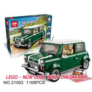 Lego Builder -  Lepin 21002 , Leji 20004 ( Lắp Ráp Ô Tô Mini Cooper Xanh Lá 1106 khối )