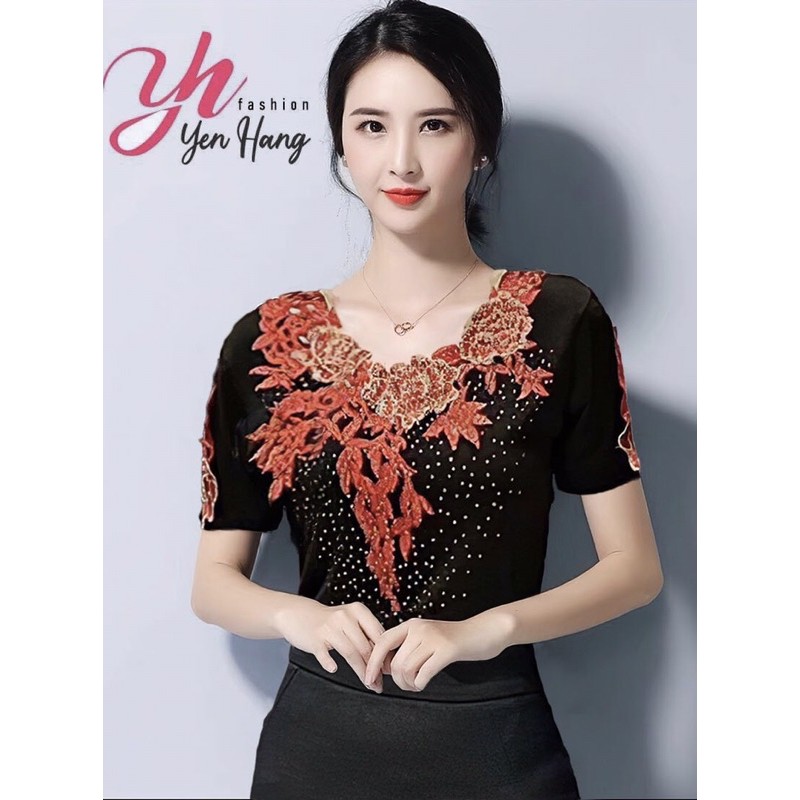 Giảm 5k Đơn Hàng Bất Kì - Áo Thun Đính Đá QCCC {Tặng bộ ngọc trai cao cấp cho đơn 3 áo} | BigBuy360 - bigbuy360.vn