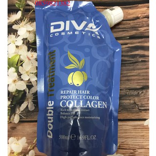 [ DIVA ] Dầu Hấp Ủ TÓC Diva Collagen Siêu Mượt 500ml ( TÚI )