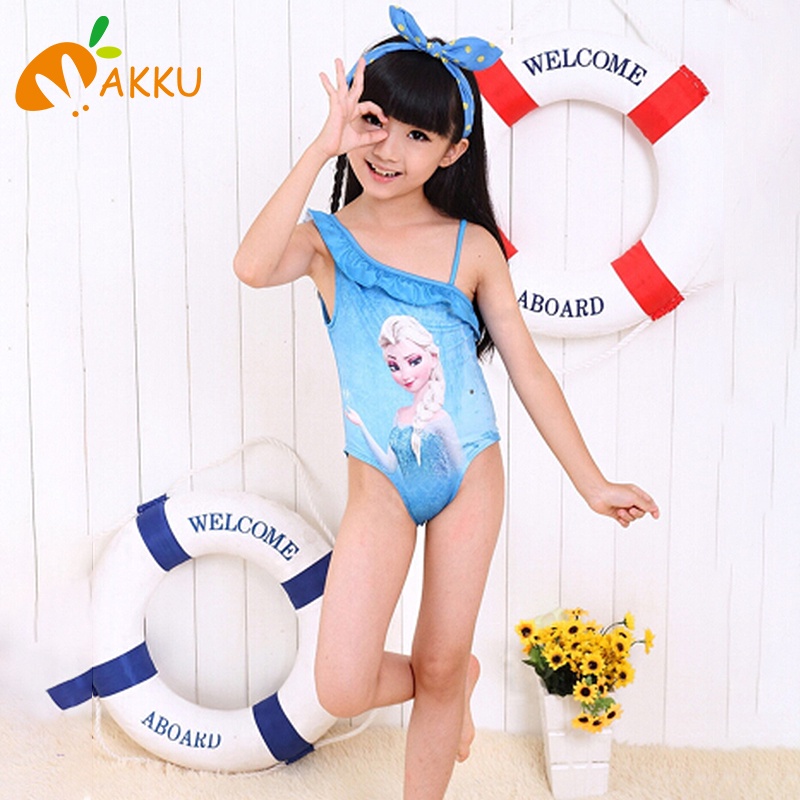 Bộ Đồ Bơi Một Mảnh In Hoạt Hình Frozen Dễ Thương Cho Bé Gái