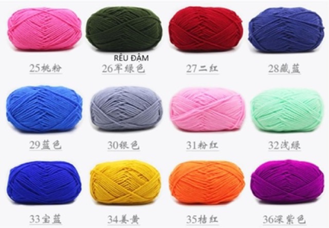 Len milk bò (BẢNG MÀU 1: 01-47)