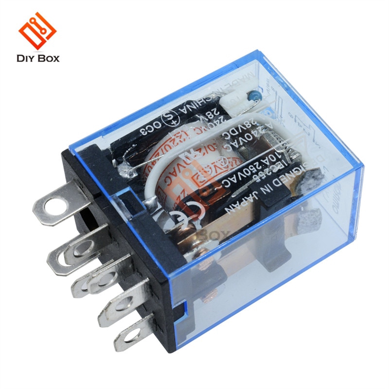1PCS LY2NJ Relay Electronic Module 8 Pin Delay Relay Transparent Shell Relay AC 220V DC 12V10 A Mini Electromagnetic Coil Power