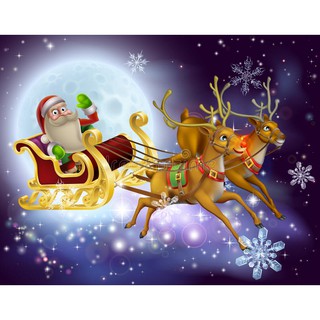 Decal dán tường ông già noel cưỡi tuần lộc 5 PK558 (có keo sẵn)