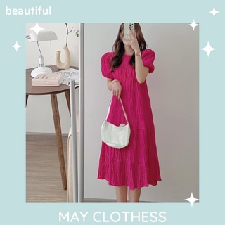 Đầm - Váy bèo nhún tay bồng nhiều màu hottrend