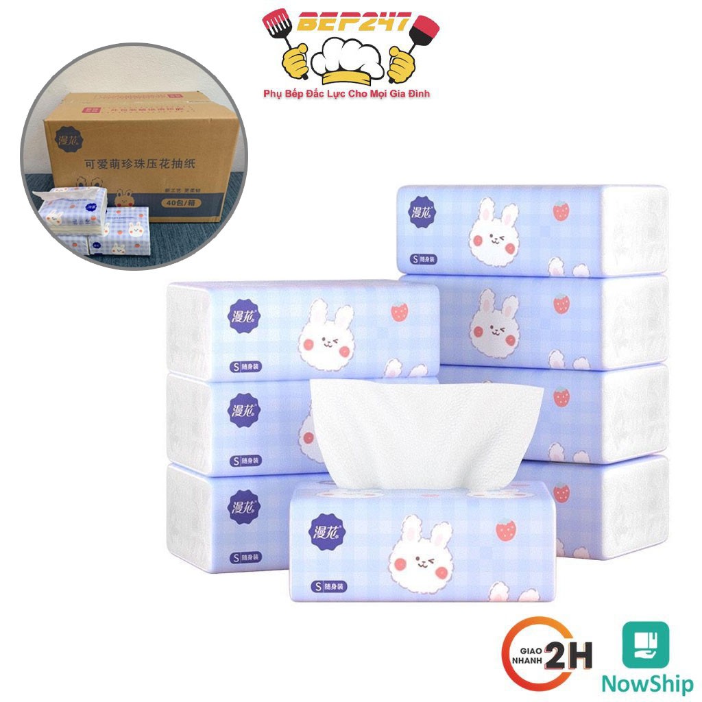 Thùng 40 Gói Giấy Ăn Hình Thỏ Cao Cấp Nội Địa Trung SIêu Siêu Hot