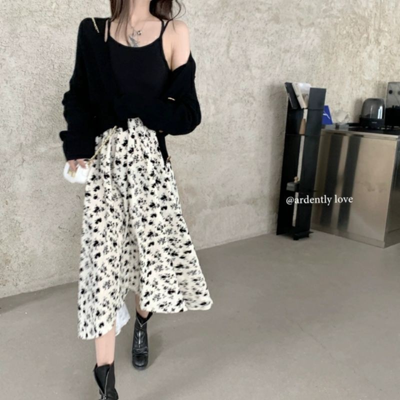 váy nữ hoa nhẹ nhàng phong cách hàn quốc