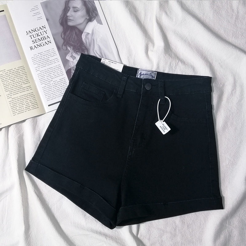 Quần Short Denim Lưng Cao Dáng Ôm Màu Sắc Tươi Sáng Thời Trang Mùa Hè 2022 Cho Nữ