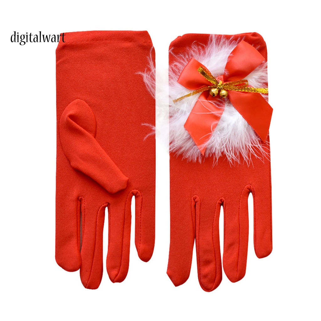 Kỹ Thuật Số| 1 Cặp Găng Tay Lông Vũ Đỏ Hình Ông Già Noel
