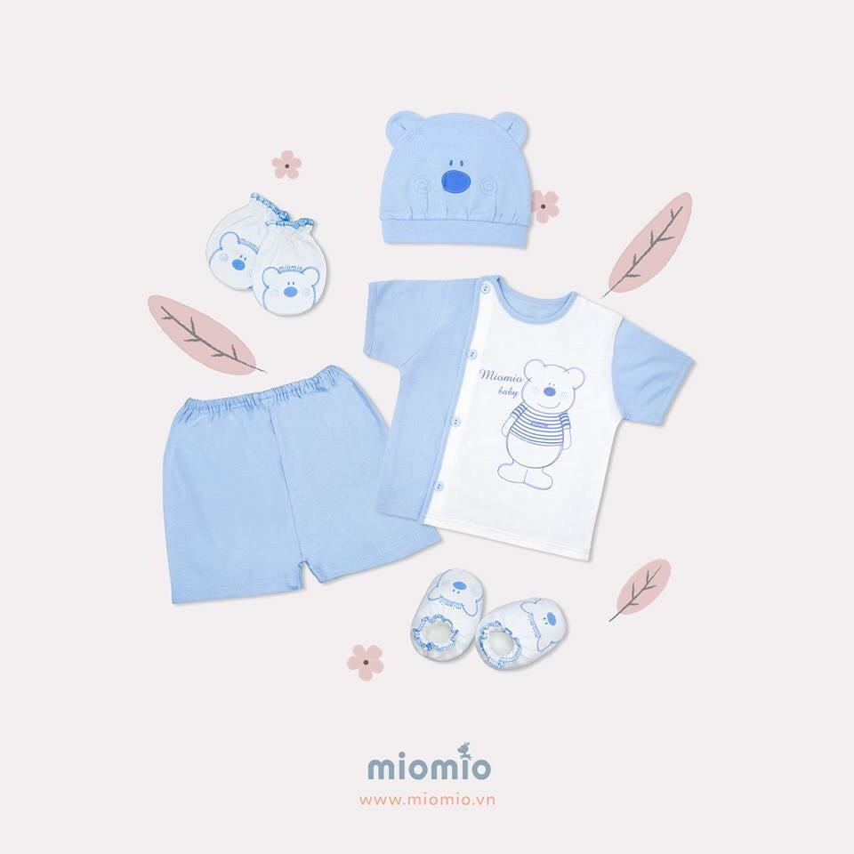 Set Đồ Sơ Sinh 5 Món Ngắn MIOMIO, In Hình Dễ Thương Cho Bé Trai Bé Gái (Từ 1-3 tháng)