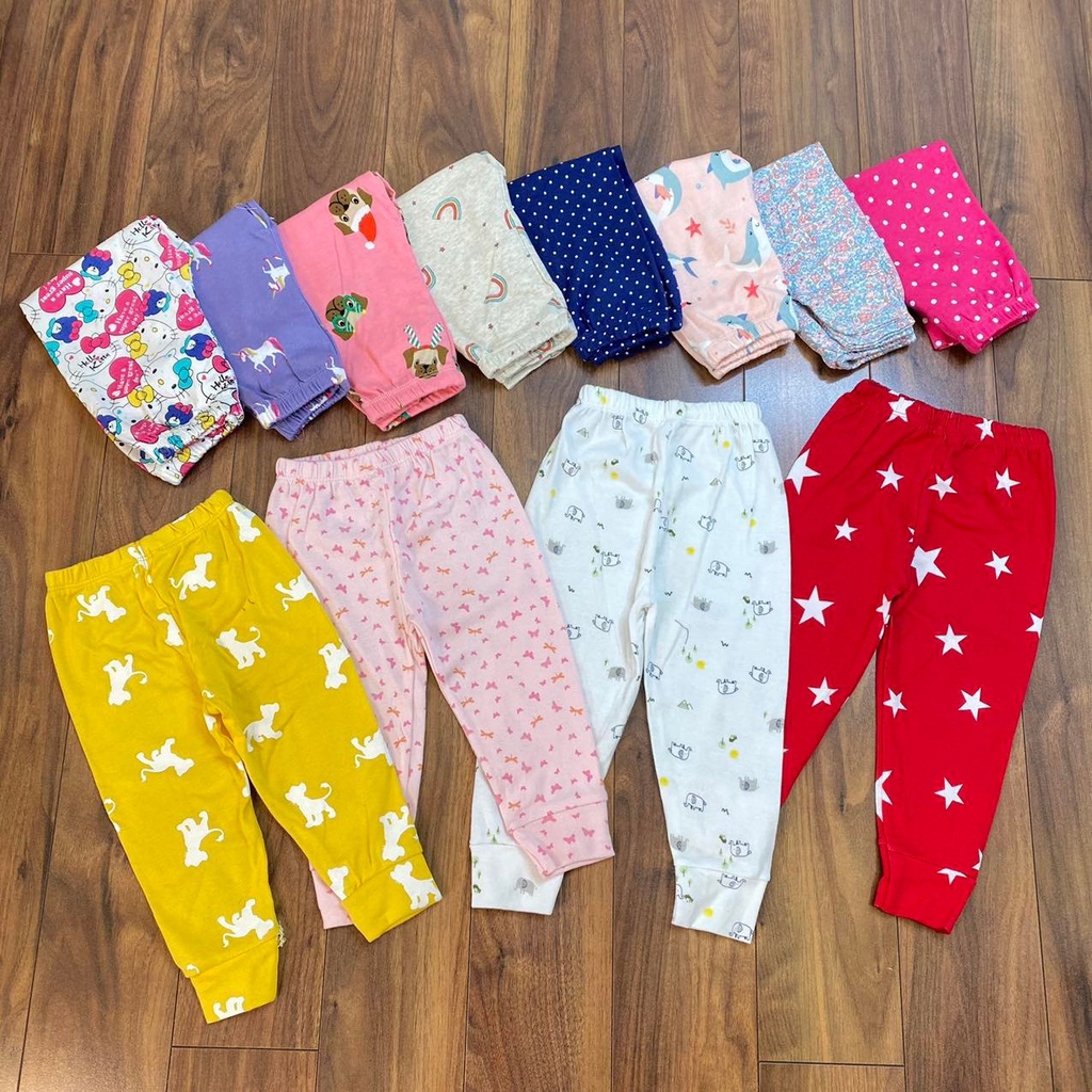Quần chục dài cotton zip cho bé (Size 7-17kg)