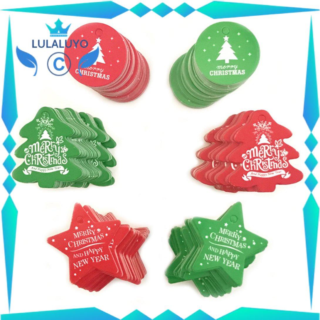 [Giáng sinh] Christmas Baking Tag Christmas Tree Paper Hanging Tag Wrapping Packaging Tag .lu