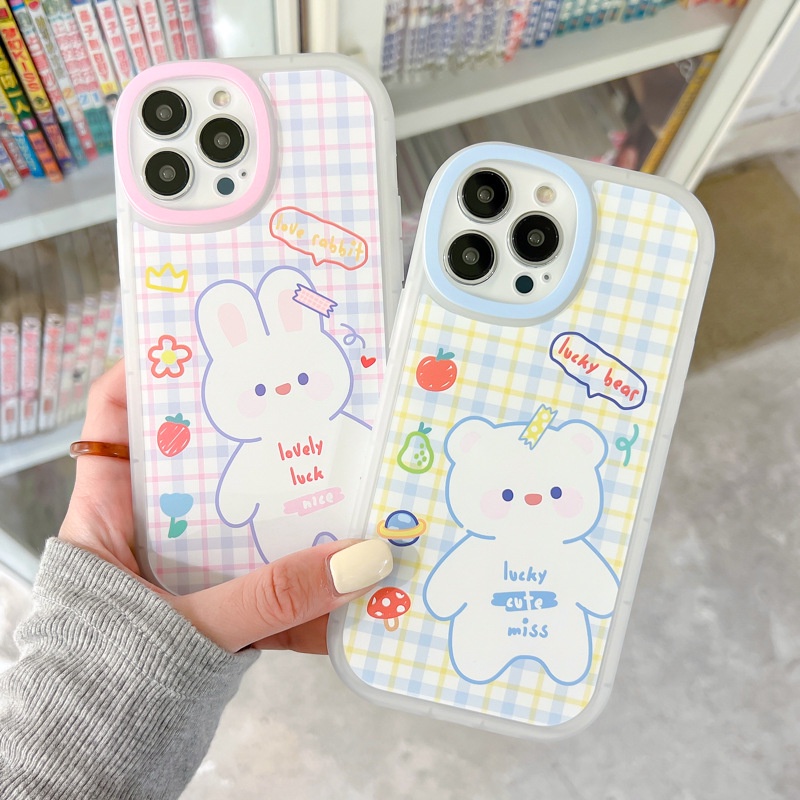 Ốp Điện Thoại Hình Thỏ Mắt To Hoạt Hình Cho iPhone 13Promax 11 / 12 / xs / 7 / 8p