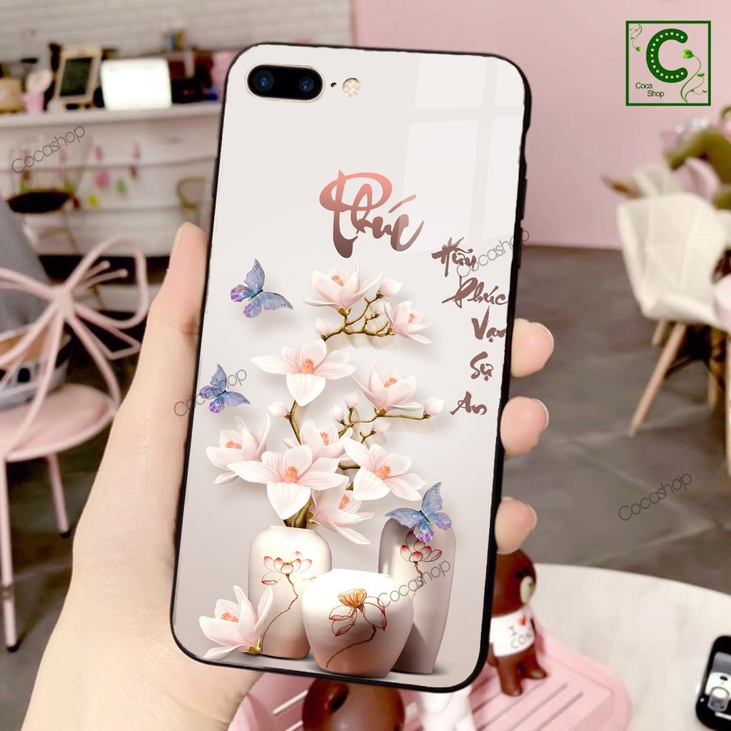 Ốp lưng iphone mặt kính bóng sang trọng - Ốp chữ Phúc - 6/6plus/6s/6splus/7/7plus/8/8plus/x/.....