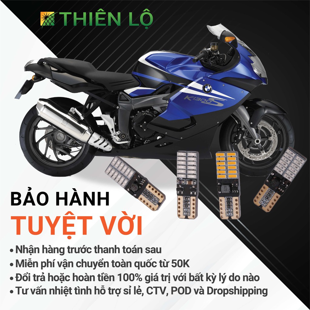 [NÂNG CẤP] 02 Đèn LED xi nhan T10 demi 24 SMD 4014 SMART IC của Thiên Lộ cao cấp dành cho tô tô xe máy