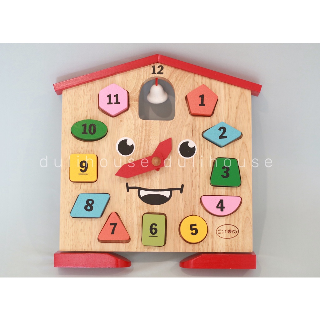 Đồ chơi gỗ đồng hồ Winwintoys Hỗ trợ bé nhận biết giờ giấc các số luyện đôi tay khéo léo của bé trong việc lắp ghép