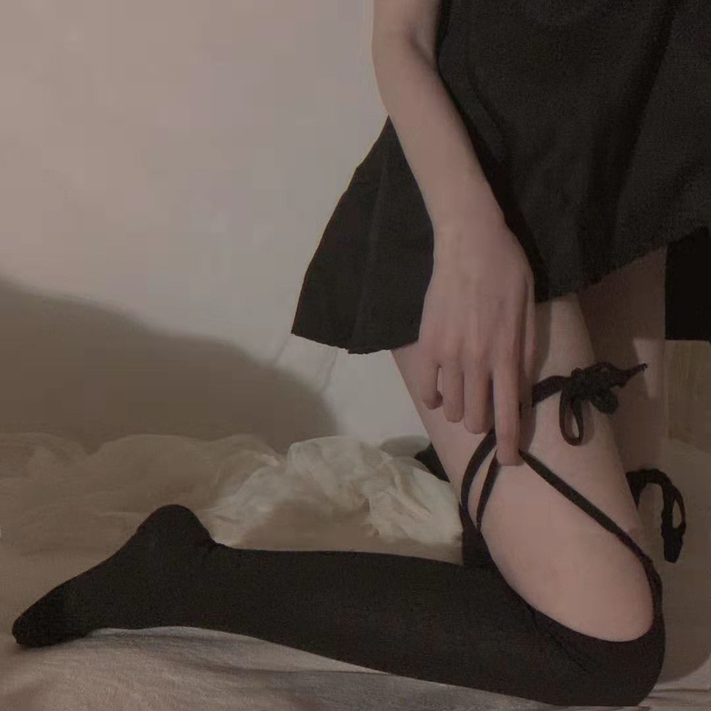 Vớ Dài Qua Đầu Gối Vải Lụa Mỏng Phong Cách Lolita Nhật Bản Cho Nữ 4.29