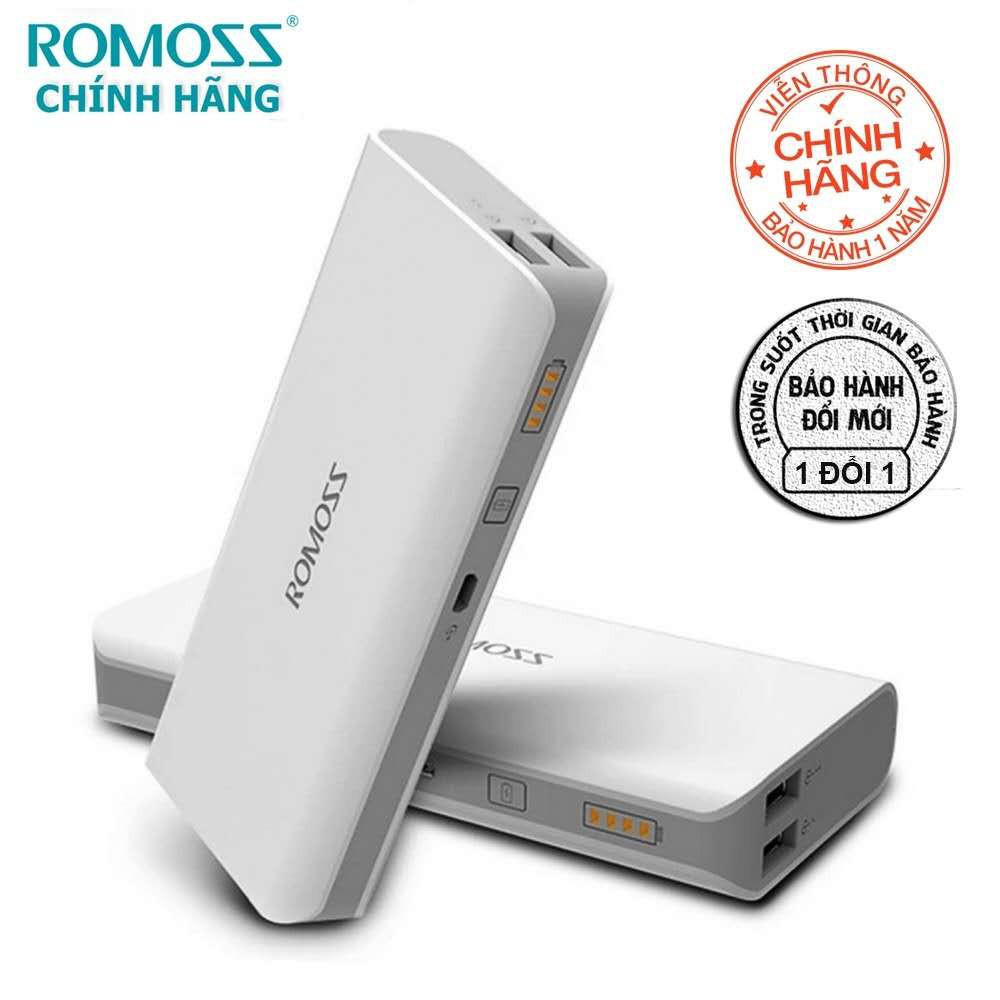 Pin sạc dự phòng 10.000mAh Romos Sense 4 Trắng cực tốt cực bền