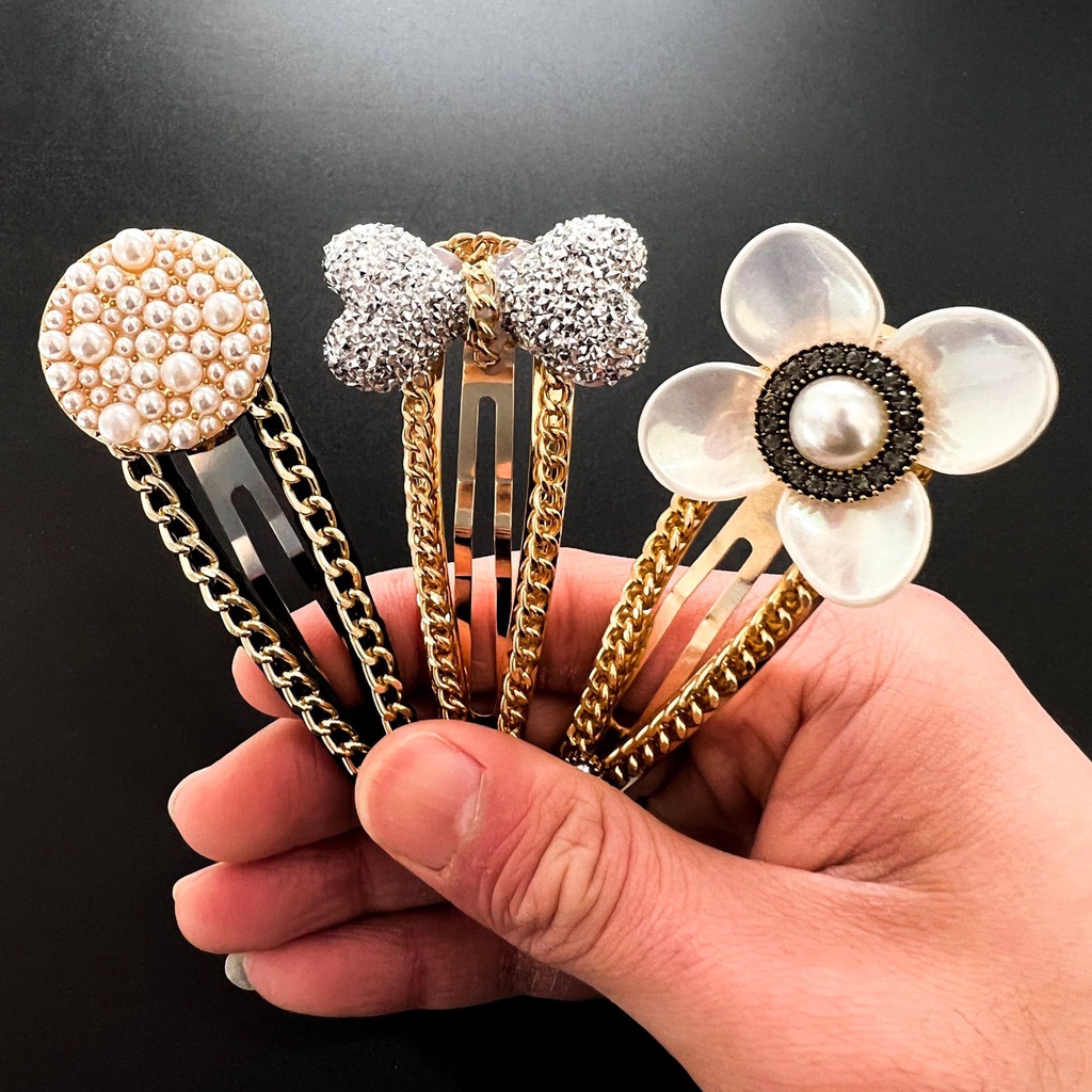 Kẹp Tóc Đính Ngọc Trai Sang Trọng Phong Cách Hàn Quốc