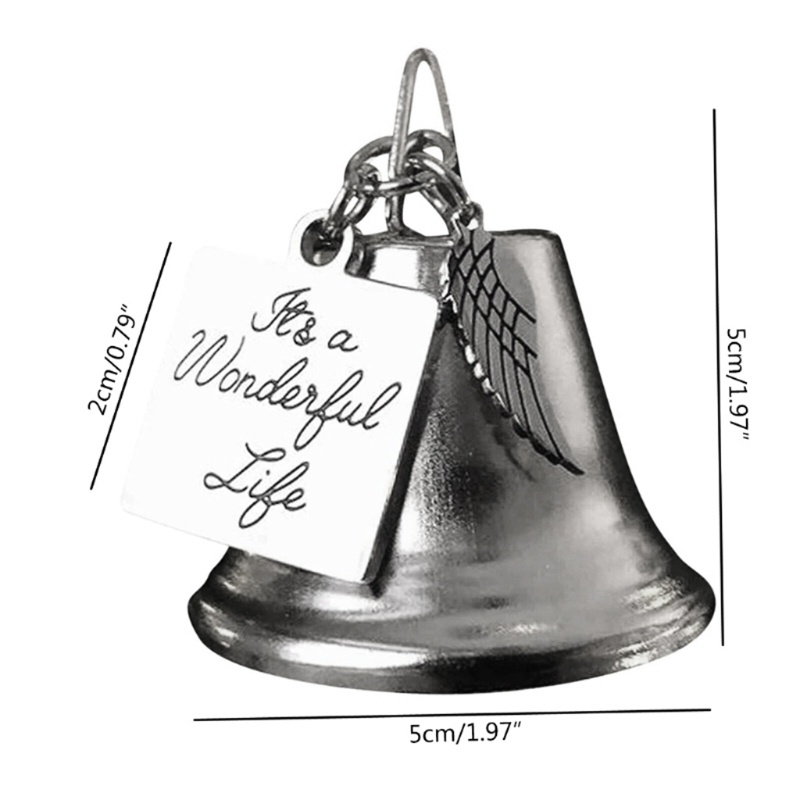 Qq * Chuông Giáng Sinh Bằng Kim Loại Với Cánh Thiên Thần Charm Its Wonderful Kèm Dây Treo Trang Trí Cây Thông Noel