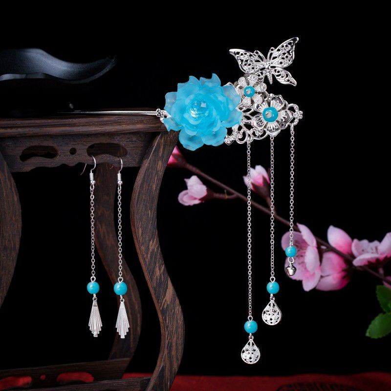 Trâm cài tóc cổ trang thủ công Hoa mẫu đơn