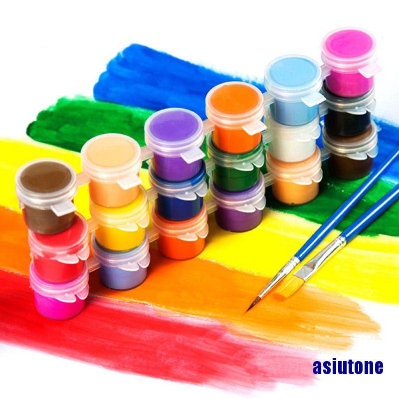 (asiutone)Acrylic Paint Set For Paint  Clothing Textile Fabric Hand Painted Wall Plaster