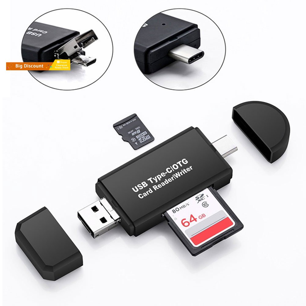 Đầu Đọc Thẻ Nhớ Đa Năng 3 Trong 1 Usb 3.0 Micro-usb Tf Sd Otg