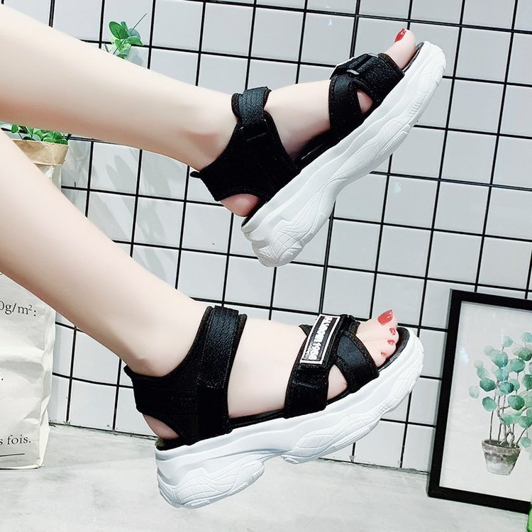 Thick Bottom Cross Strap Velcro Sports Sandals for Women sandal nữ | BigBuy360 - bigbuy360.vn