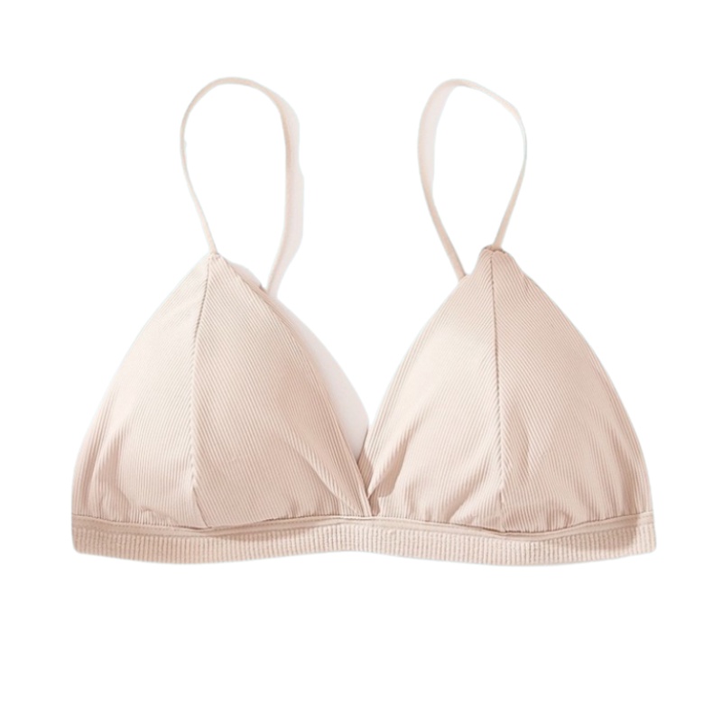 Áo lót ngực cotton thun gân co dãn tốt không gọng cài sau cho nữ KBRA 812-K