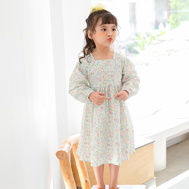 Đầm Hoa Tay Dài Xinh Xắn Dành Cho Bé Gái