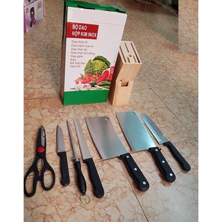 Bộ dao hợp kim inox 8 món đa năng