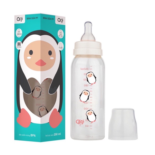 Bình sữa Agi PP MỚI màu ngẫu nhiên loại tốt 60ml/120ml/250ml