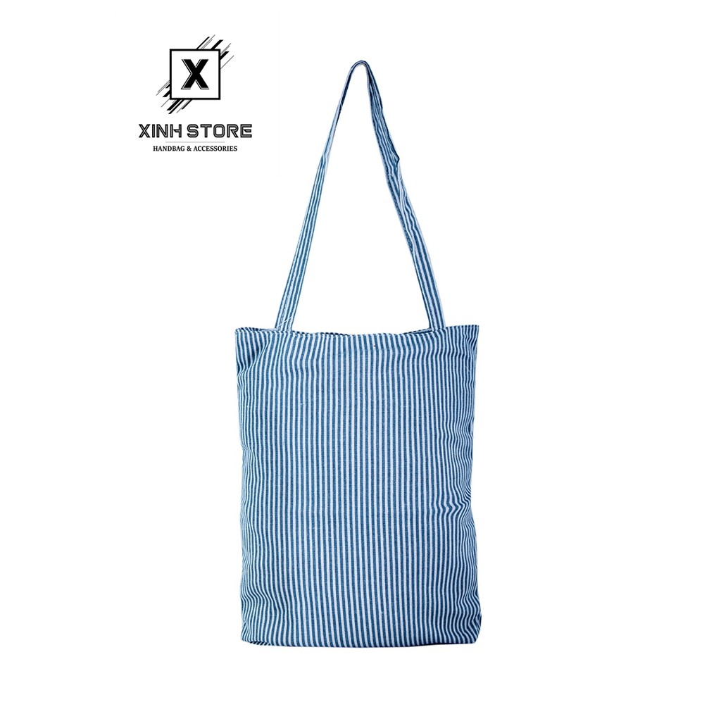 Túi Tote Nữ Sọc Xanh Nhuyễn XinhStore