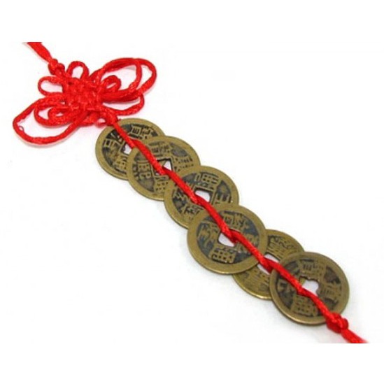 Xâu tiền lục đế, xâu 6 đồng xu phong thủy, tài lộc | BigBuy360 - bigbuy360.vn