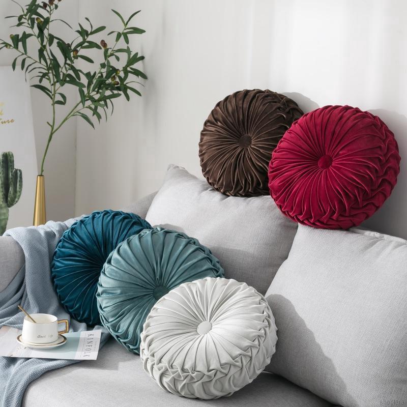 Gối Nhung Hình Bí Ngô Trang Trí Ghế Sofa Cotton PP