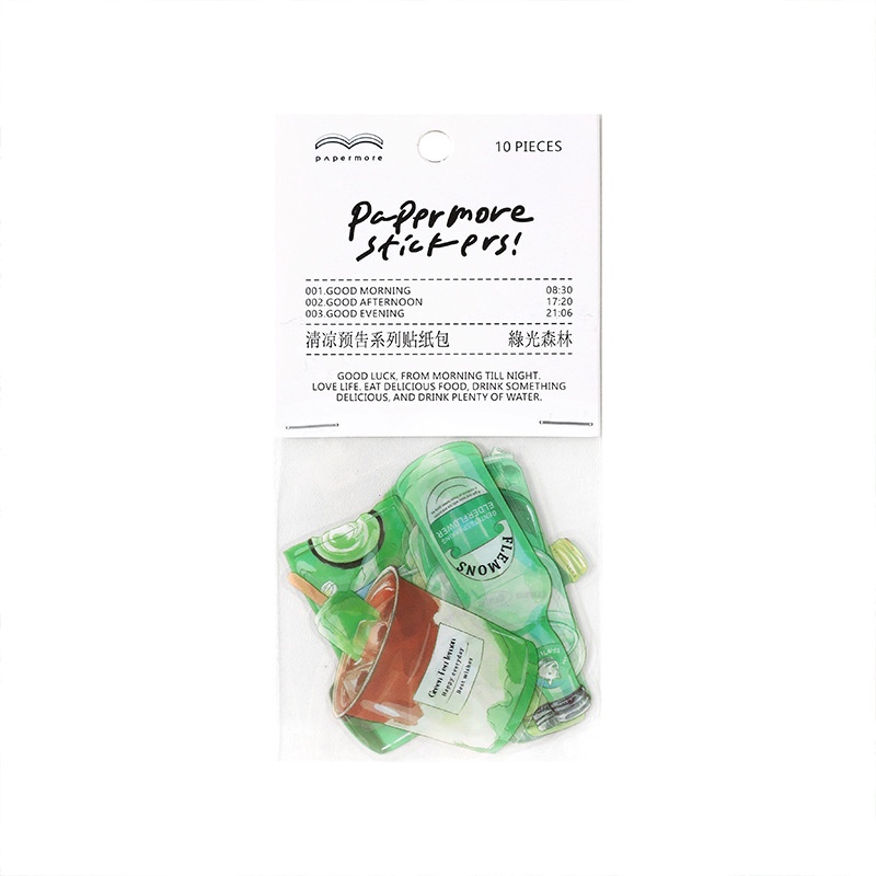 Bộ 10 Sticker Dán Trang Trí Thức Uống Hình Hoạt Hình Dễ Thương