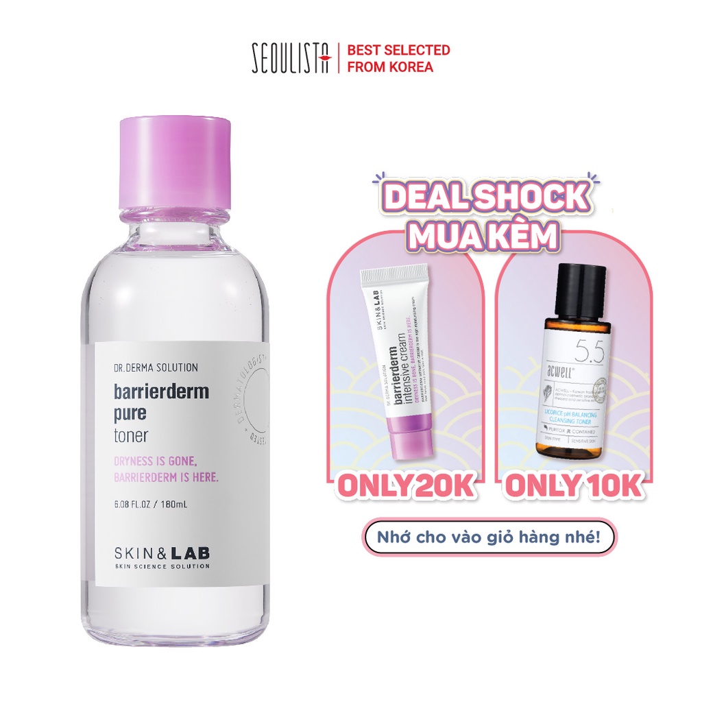 Toner làm dịu cấp ẩm SKIN&amp;LAB Barrierderm Pure Toner 180ml