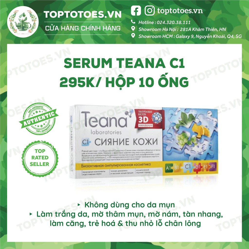 [Mã SKAMSALEP6 giảm 10% tối đa 100K đơn 150K] Serum Teana C1 dưỡng da trắng hồng, căng bóng, mờ thâm, nám, tàn nhang