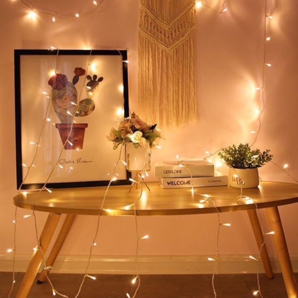 Dây đèn led đom đóm dài 2 mét trang trí nhà cửa, phòng khách ,lễ tết dùng pin AA