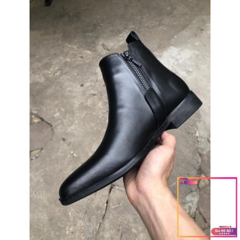 [Ôm chân] Chelsea Boots da bò kéo khóa, giày bốt nam  -V1