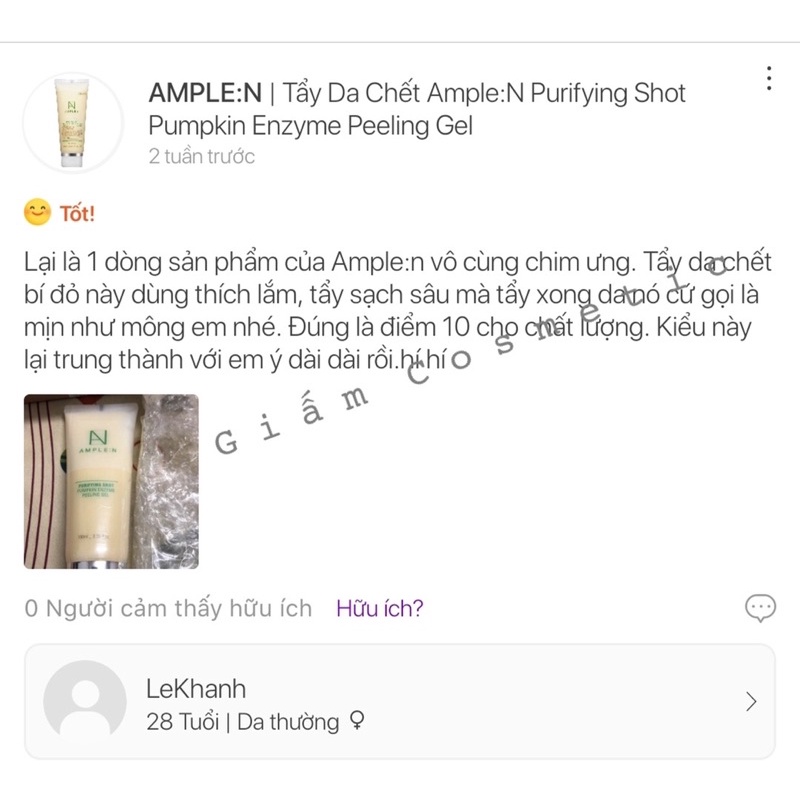 Tẩy da chết bí đỏ Ample N