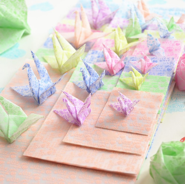 Berrens sáng hàng ngàn giấy cần cẩu Origami vật liệu cho trẻ em tự làm giấy thủ công Origami 6 người Lễ Vật