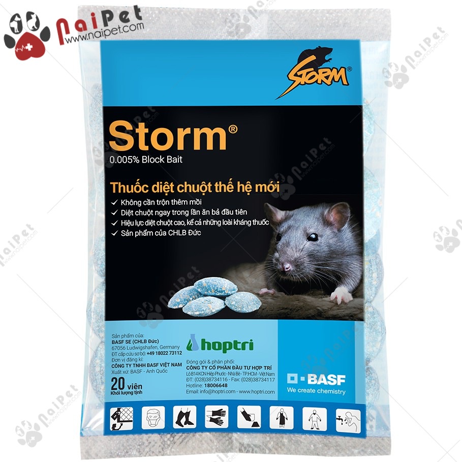 Diệt Chuột Bả Chuột Storm Gói 20 Viên