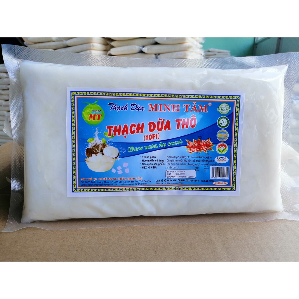 1kg thạch dùa thô Minh Tâm kem huong dua